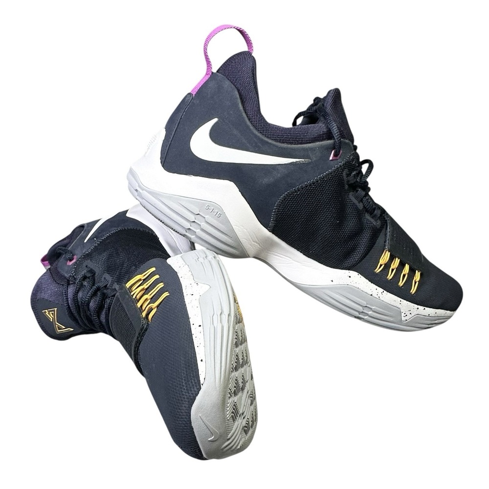 Nike Paul George PG 1 The Bait Obsidian Blue White Gold Pacers 878627-417 Sz15